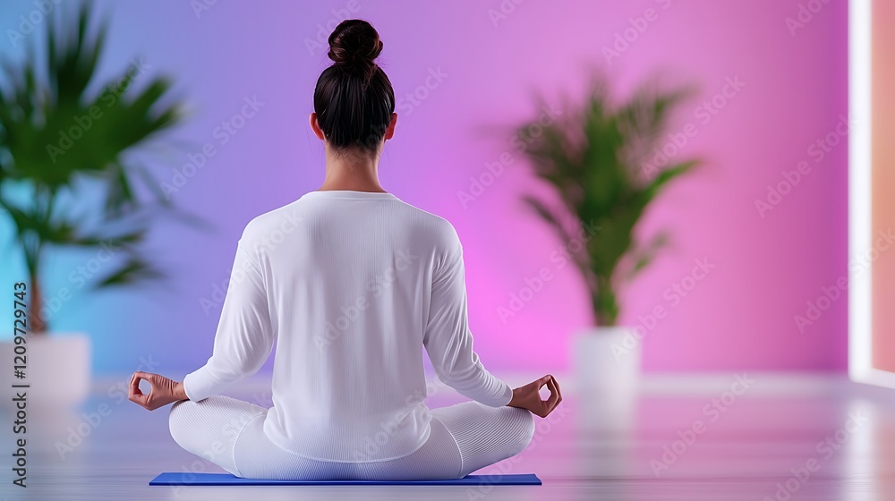 custom made wallpaper toronto digitalWoman Meditating in Peaceful Studio Setting