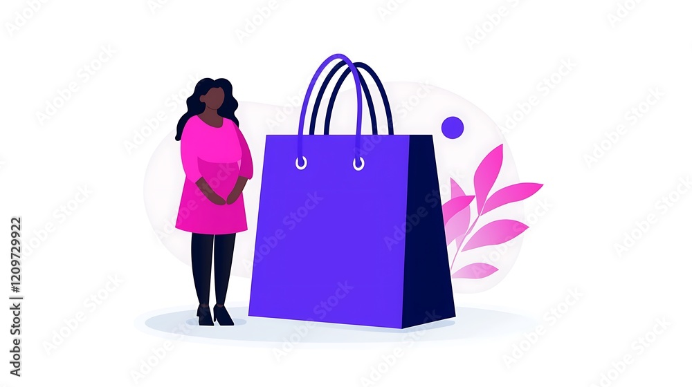 custom made wallpaper toronto digitalWoman standing next to oversized shopping bag