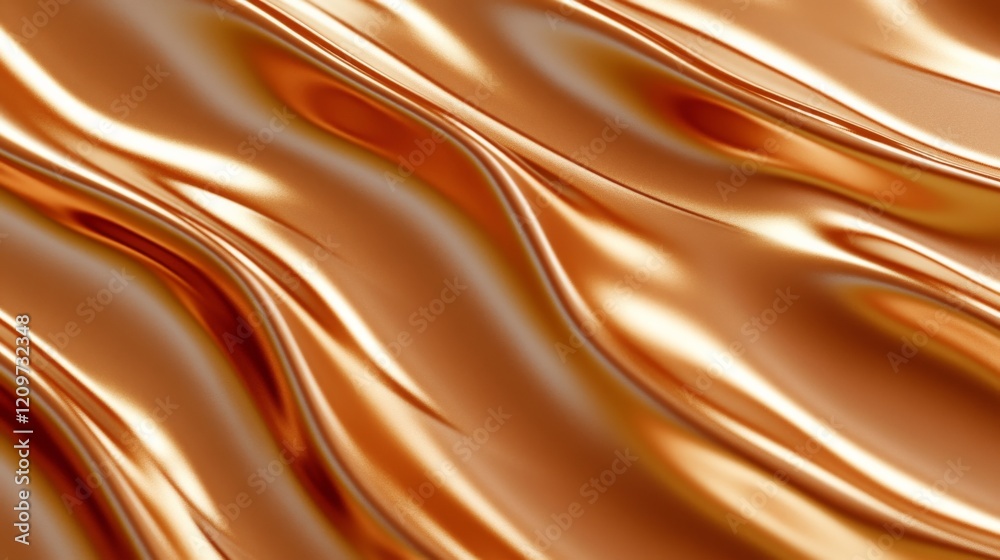 Fototapeta premium 3d render, abstract background with blurred shapes, glossy wavy lines