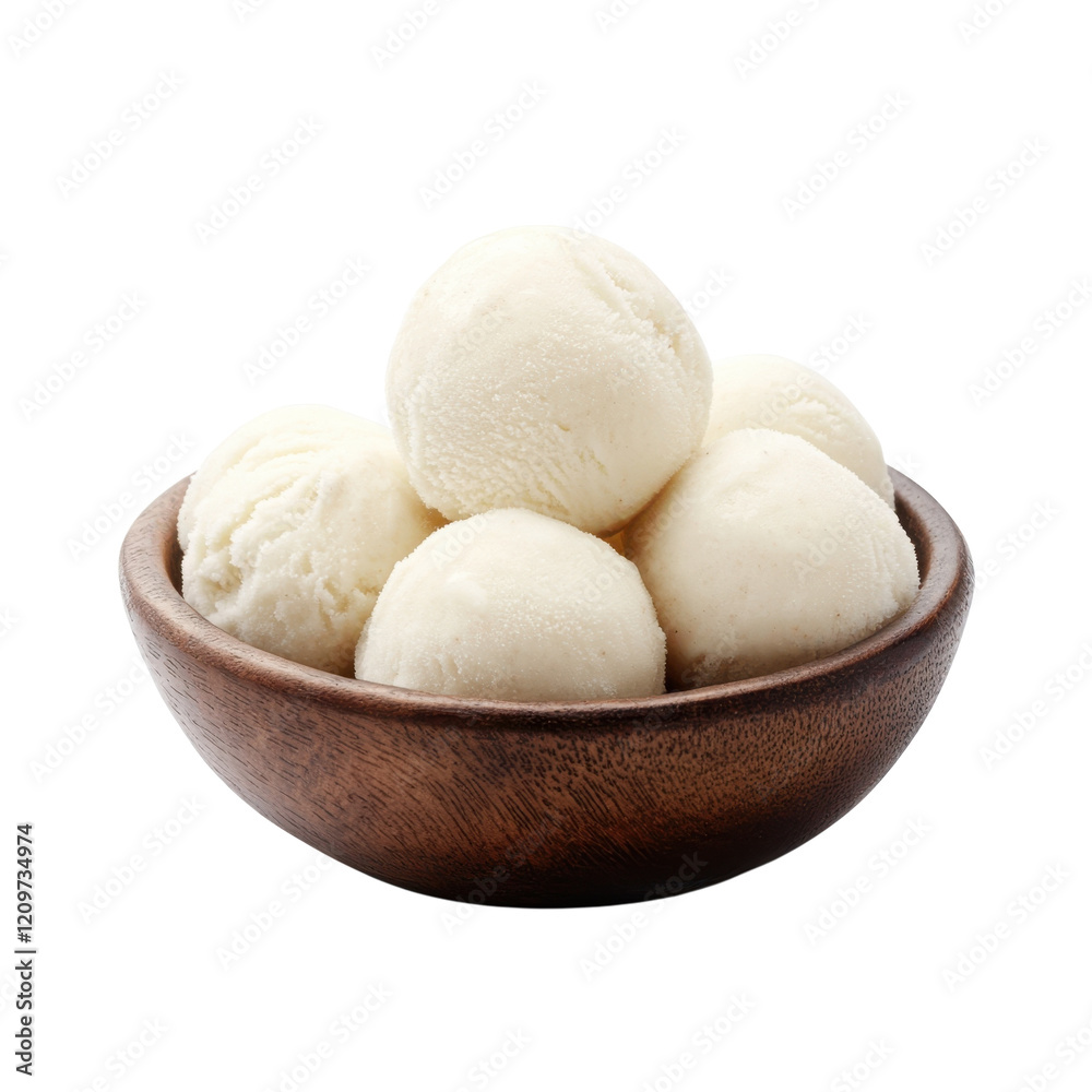 Vanilla Ice Cream in Bowl on transparent background. Vanilla Ice Cream in Bowl on transparent background.