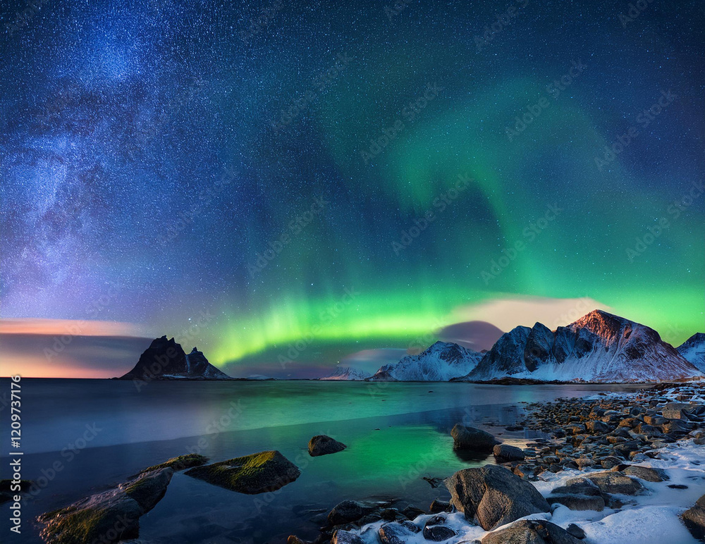 Naklejka premium Generated image オーロラ