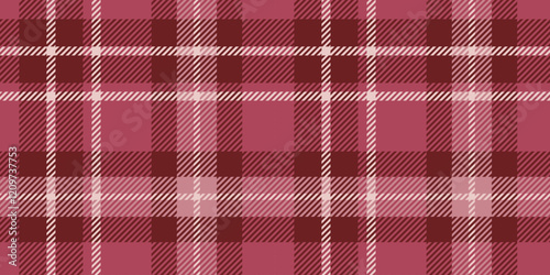 A seamless red and pink tartan plaid pattern with diagonal accents, perfect for textiles, fashion, and decorative backgrounds.