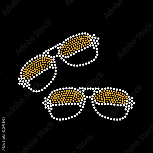 Rhinestone applique collar design for t-shirt or blouse hot-fix transfer. Abstract beautiful glitter applique rhinestone motif.	