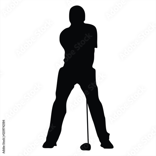 The vector of golf player in trendy flat style isolated on white background. Perfect symbol for your web site design, logo, app, UI. Vector illustration, EPS.