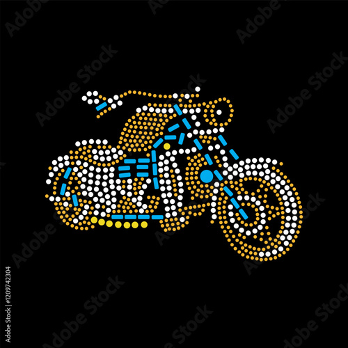 Rhinestone applique collar design for t-shirt or blouse hot-fix transfer. Abstract beautiful glitter applique rhinestone motif.	