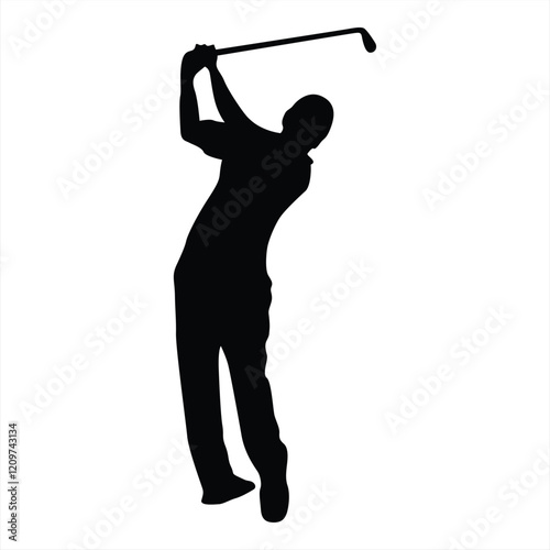The vector of golf player in trendy flat style isolated on white background. Perfect symbol for your web site design, logo, app, UI. Vector illustration, EPS.