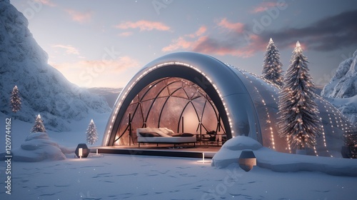 A photo of a Modern Igloo with Sleek Design