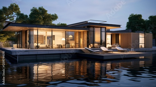 A photo of a Modern Minimal Floating House Design