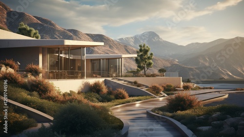 A photo of a Modern Monastery Home in Soft Focus