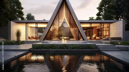 A photo of a Modern Monastic Dwelling with Sleek