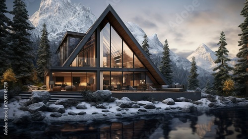 A photo of a Modern Beach House with Sleek Coast