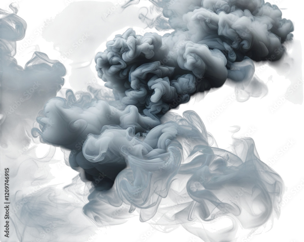 an abstract image with a dark background and a swirling mass of smoke in shades of gray. The smoke have a textured appearance an abstract image with a dark background and a swirling mass of smoke in shades of gray. The smoke have a textured appearance