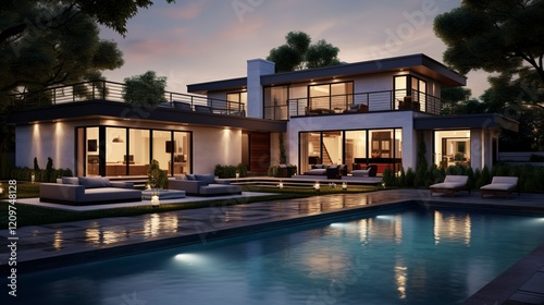 A photo of a Modern Transitional Home in Soft light