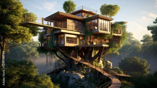 The treehouse with fantasy or nature themes.