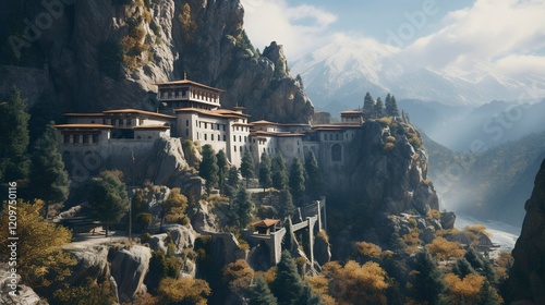 A photo of a Monastery Blending Seamlessly