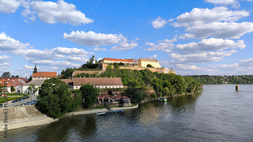 Petrovaradin Fortress by the Danube river in spring Petrovaradin Fortress by the Danube river in spring