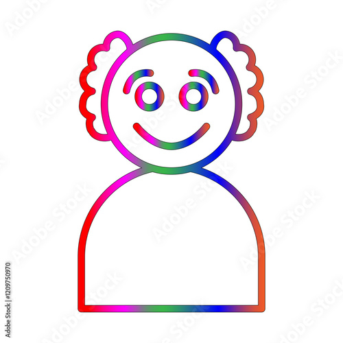 Clown line gradient icon