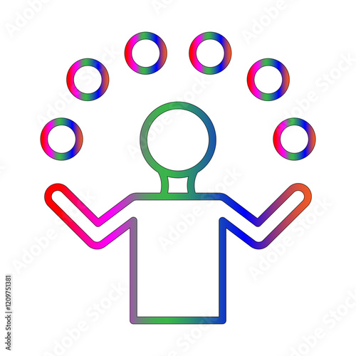 juggling line gradient icon