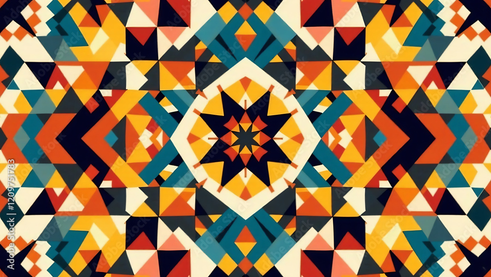 Seamless Retro Geometric Fabric Design Seamless Retro Geometric Fabric Design
