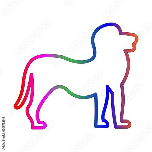 Lion line gradient icon