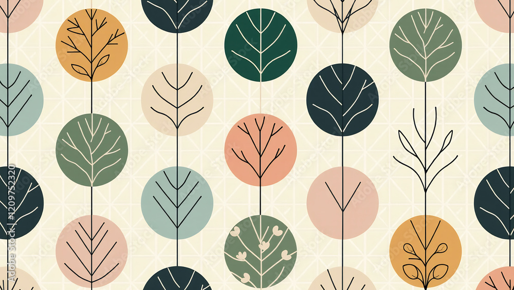 Obraz premium Seamless Organic Geometric Fabric Design