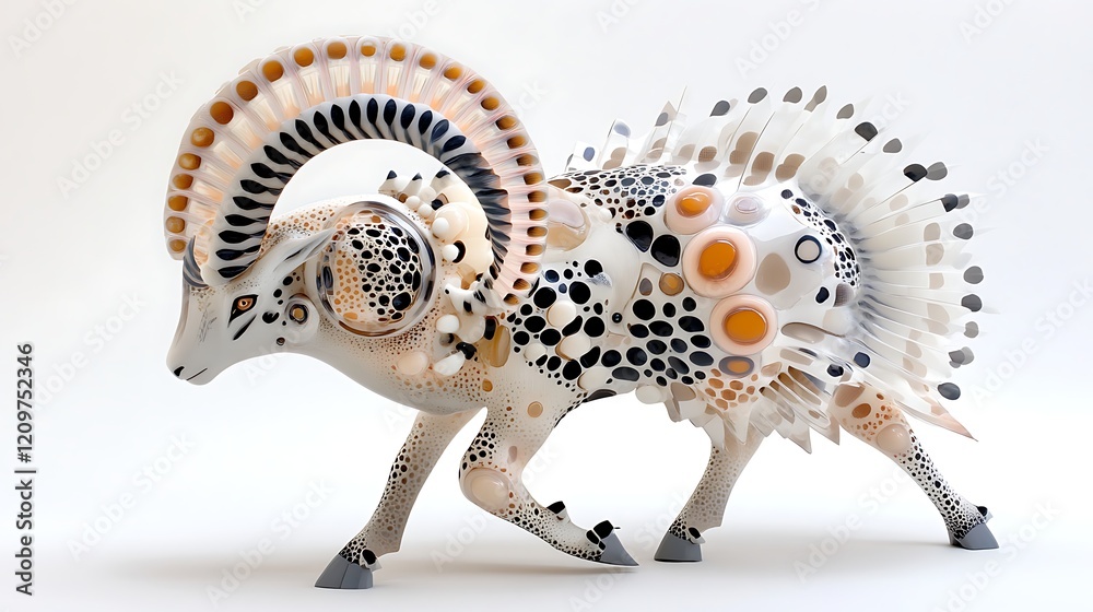 Fototapeta premium Abstract Ram Digital Art D Render Fantasy Animal