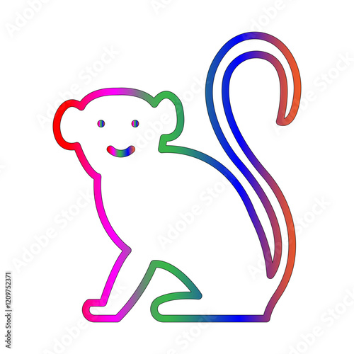 Monkey line gradient icon