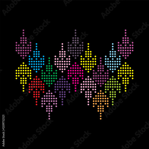 Rhinestone applique collar design for t-shirt or blouse hot-fix transfer. Abstract beautiful glitter applique rhinestone motif.	
