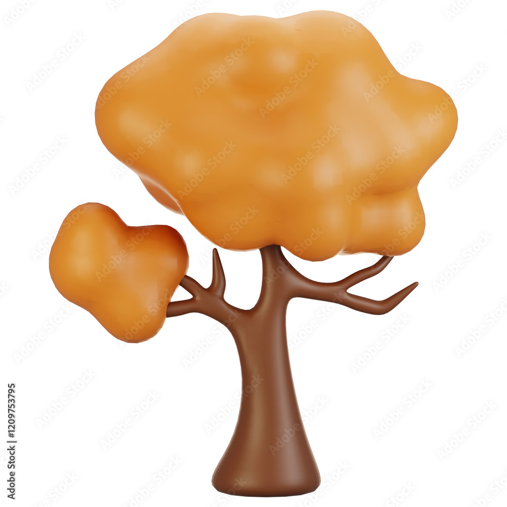 Obraz premium 3d rendering autumn icon concept. 3d render autumn tree icon