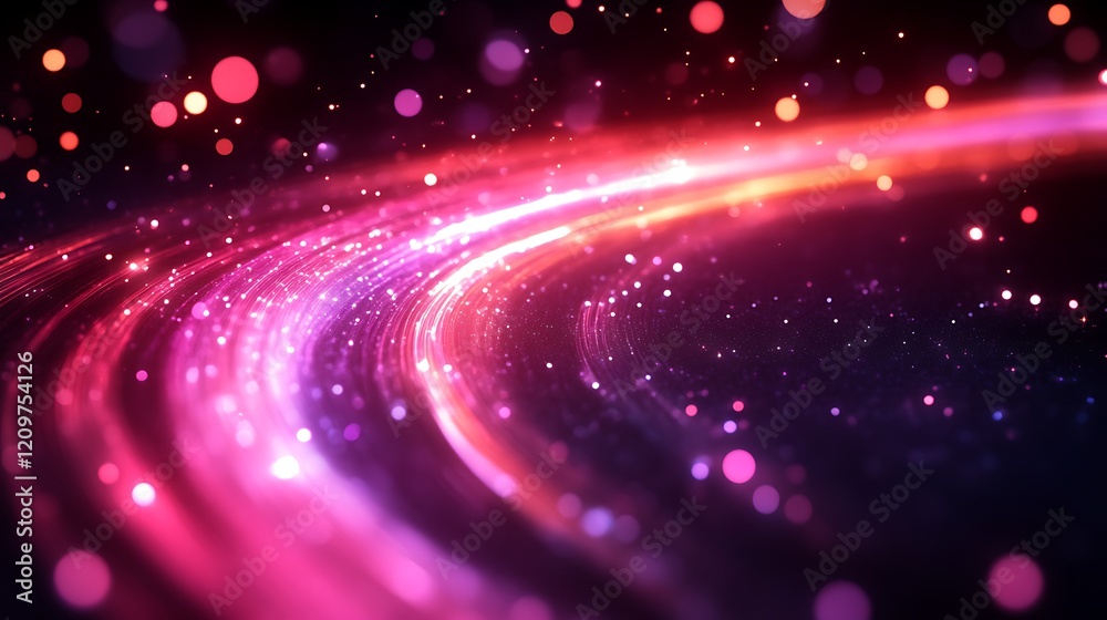 Obraz premium Abstract Pink and Orange Light Trails Background