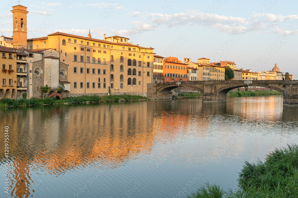 Bridge of the Holy Trinity over the Arno River in Florence. Tuscany Bridge of the Holy Trinity over the Arno River in Florence. Tuscany