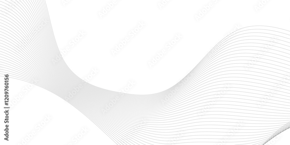 Abstract grey, white smooth element swoosh speed wave modern stream transparent background. Abstract wave line for banner, template, wallpaper background with wave design. Vector illustration