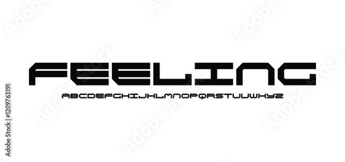 Feeling, Abstract Fashion font alphabet. Minimal modern urban fonts for logo, brand etc. Typography typeface uppercase lowercase and number. vector illustration
