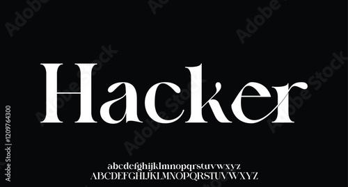 Elegant Font Uppercase Lowercase and Number. Classic Lettering Minimal Fashion Designs. Typography modern serif fonts regular decorative vintage vector illustration 