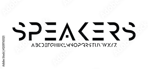 Speakers, Abstract Fashion font alphabet. Minimal modern urban fonts for logo, brand etc. Typography typeface uppercase lowercase and number. vector illustration
