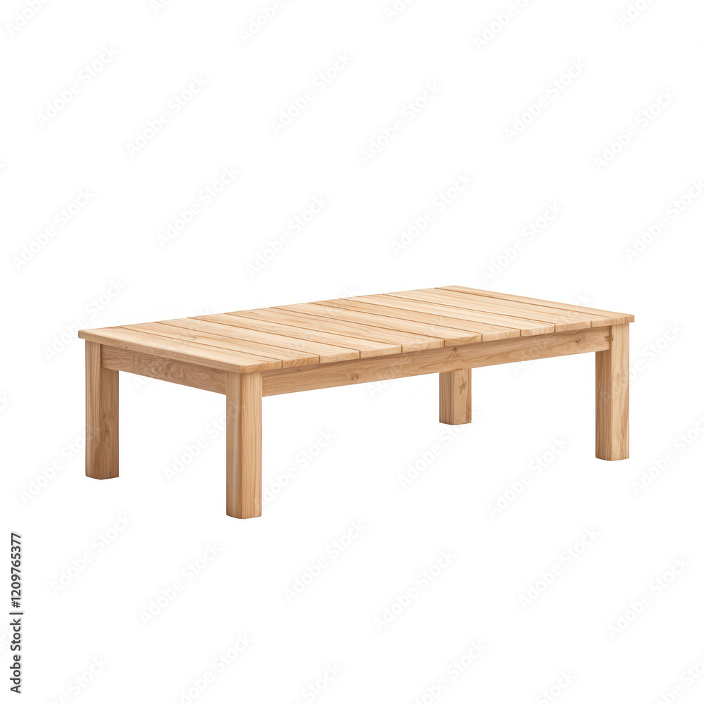 A minimalist wooden coffee table with a natural finish, ideal for modern interiors. A minimalist wooden coffee table with a natural finish, ideal for modern interiors.