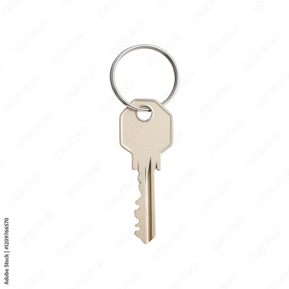 A simple silver key on a keyring, symbolizing access and new beginnings. A simple silver key on a keyring, symbolizing access and new beginnings.