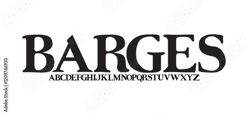 Barges, Abstract Fashion font alphabet. Minimal modern urban fonts for logo, brand etc. Typography typeface uppercase lowercase and number. vector illustration
