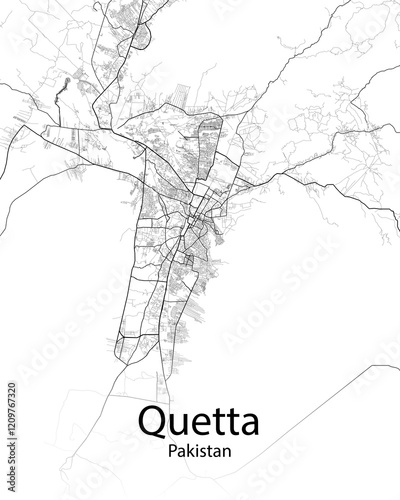 Quetta Pakistan minimalist map photo