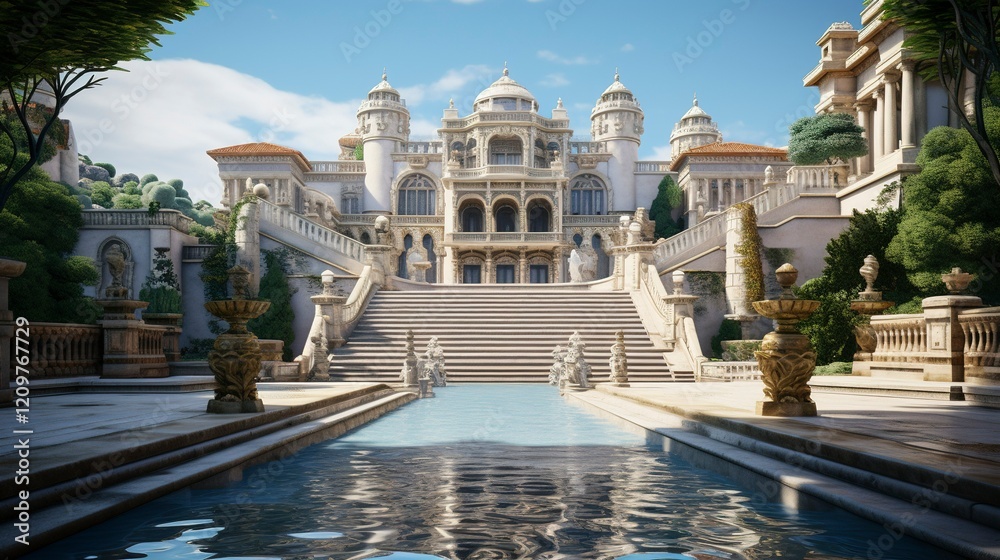 Fototapeta premium A photo of a Palace Emphasizing Modern Simplicity
