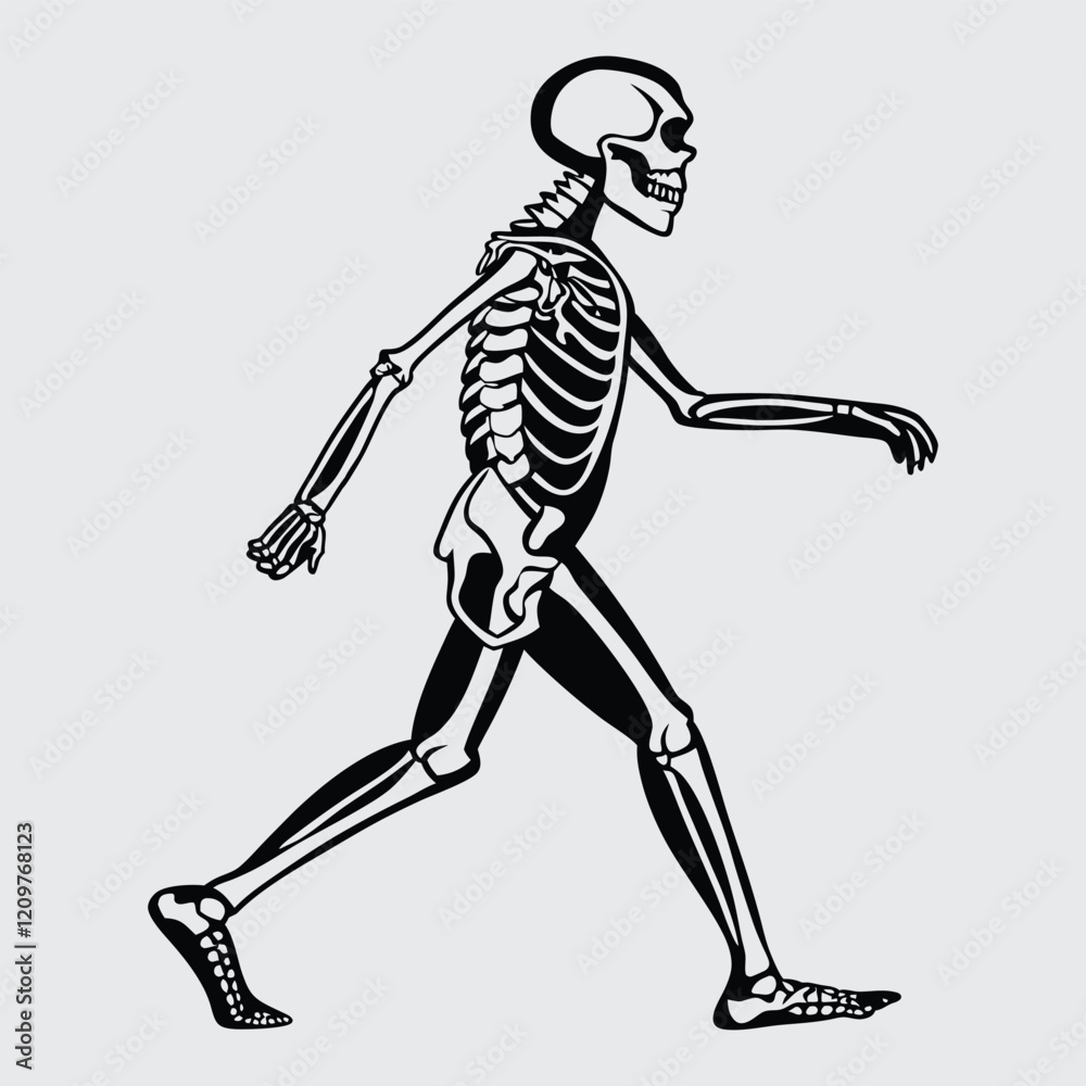 Fototapeta premium Human -skeleton image silhouette vector art and illustration
