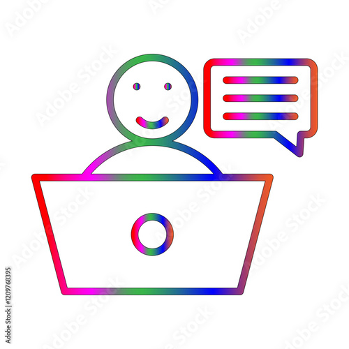 Online Counseling line gradient icon