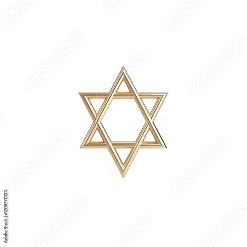 An elegant Star of David symbol representing Jewish identity and heritage., isolated on a transparent background.