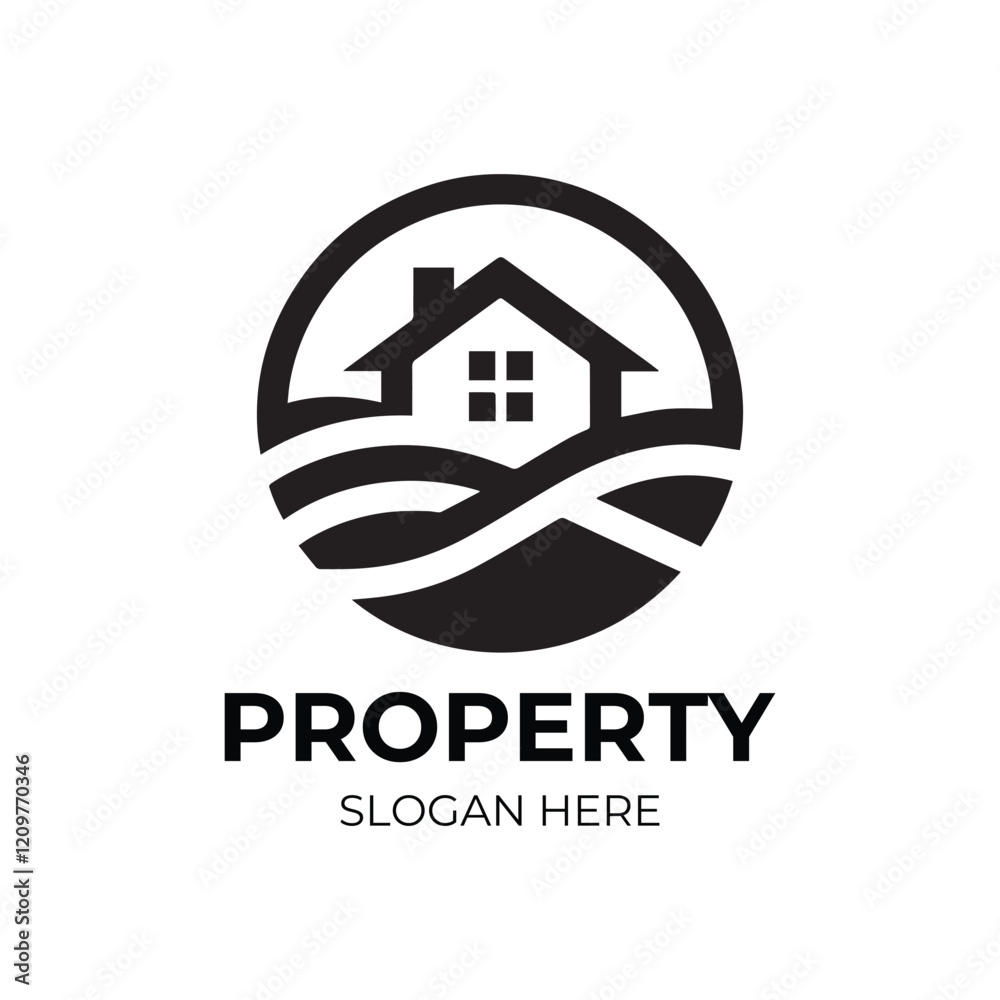 Fototapeta premium Real Estate Logo. Construction Architecture Building Logo Design Template Element