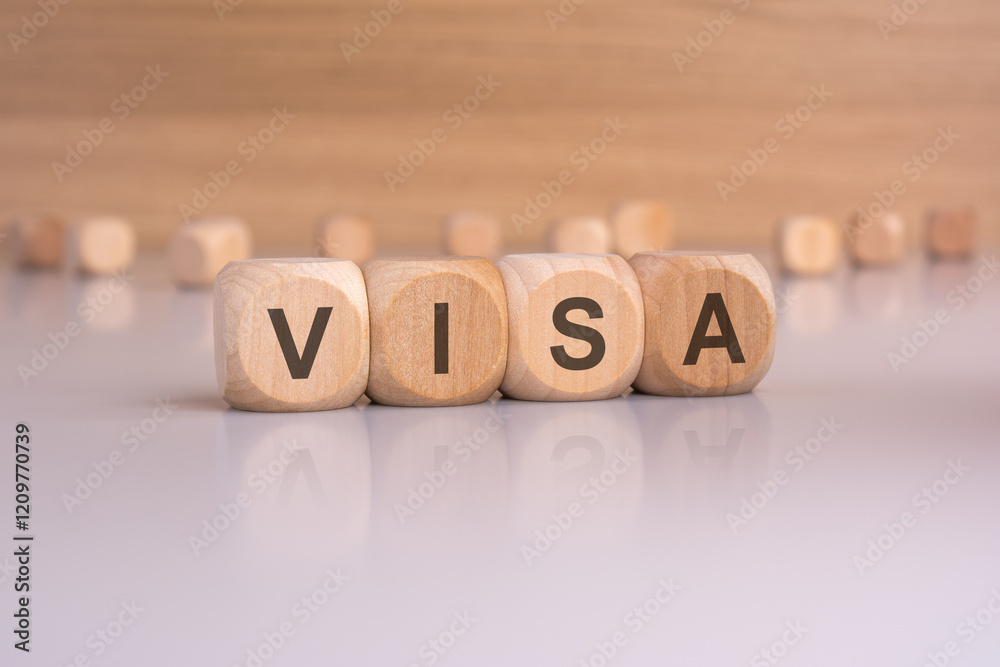 Wooden Blocks Spelling Out the Word VISA A Concept Pertaining to Finance and Travel Wooden Blocks Spelling Out the Word VISA A Concept Pertaining to Finance and Travel