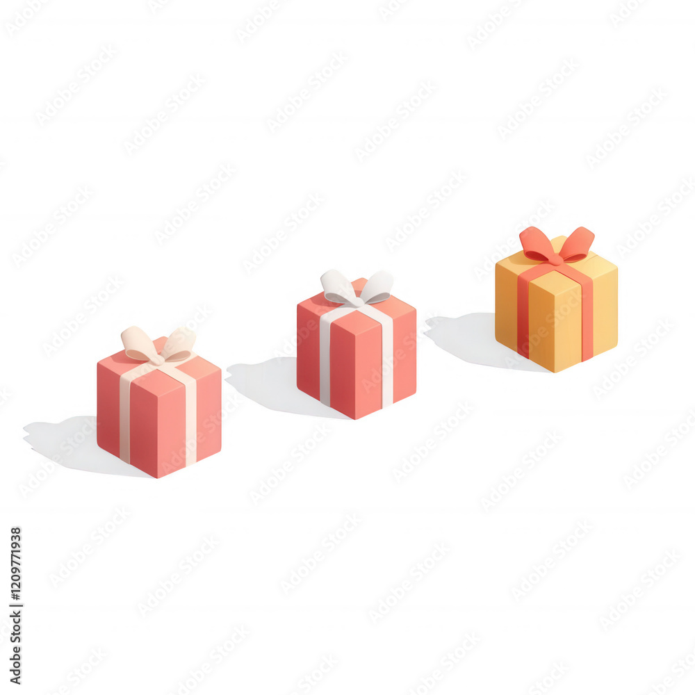 Obraz premium Colorful gift boxes perfect for celebrating special occasions and holidays., isolated on a transparent background.