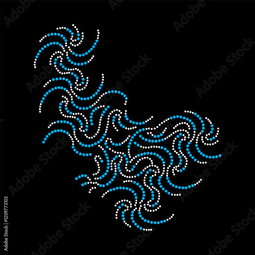 Rhinestone applique collar design for t-shirt or blouse hot-fix transfer. Abstract beautiful glitter applique rhinestone motif.	
