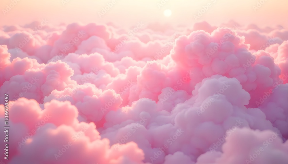 Pink Cloudscape: A Dreamy Aerial View of Sunset Clouds Pink Cloudscape: A Dreamy Aerial View of Sunset Clouds
