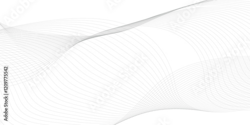 Abstract grey, white smooth element swoosh speed wave modern stream transparent background. Abstract wave line for banner, template, wallpaper background with wave design. Vector illustration