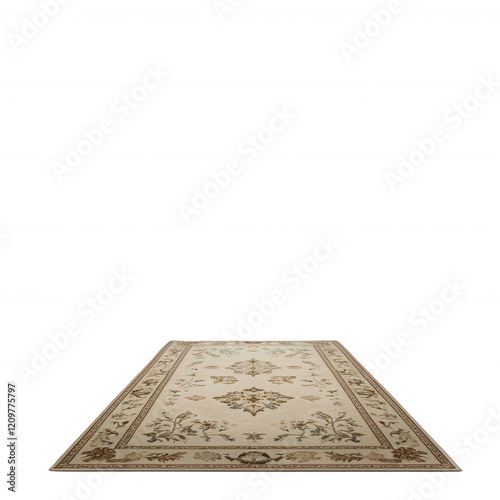 Elegant vintage rug with intricate floral patterns, perfect for home decor.